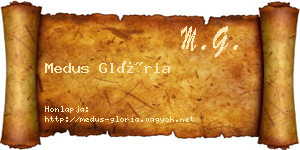 Medus Glória névjegykártya
